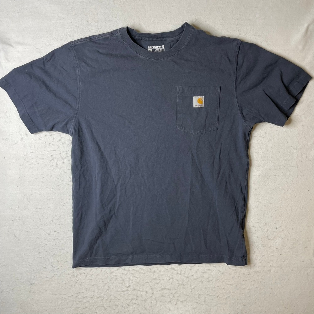 Carhartt Mens K87 Loose Fit‎ Short Sleeve Pocket T Shirt Gray Size M